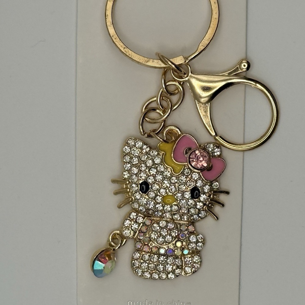 Sanrio Hello Kitty Rhinestone Keychain Bag Purse Charm